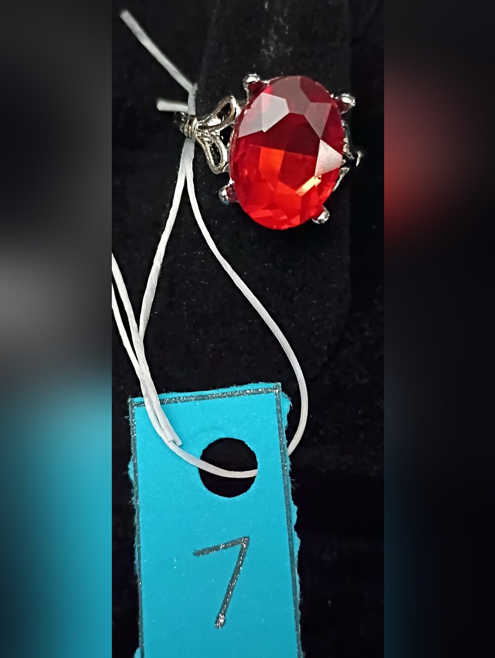 Red Oval Crystal Ring